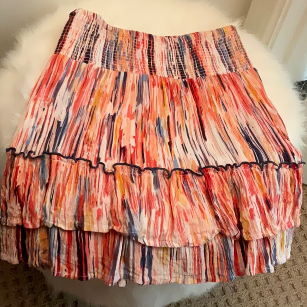 THML orange and blue mini skirt size small